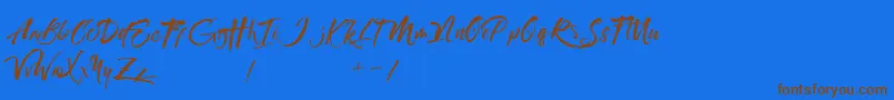 Maximaz-Schriftart – Braune Schriften auf blauem Hintergrund