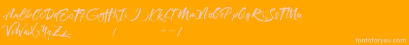 Maximaz-Schriftart – Rosa Schriften auf orangefarbenem Hintergrund