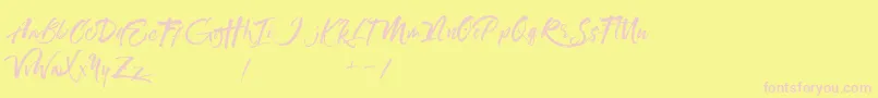 Maximaz-Schriftart – Rosa Schriften auf gelbem Hintergrund