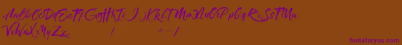 Maximaz-Schriftart – Violette Schriften auf braunem Hintergrund