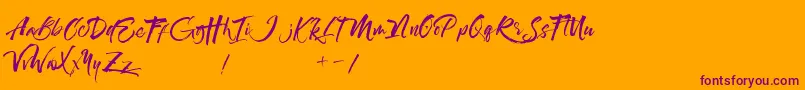 Maximaz-Schriftart – Violette Schriften auf orangefarbenem Hintergrund