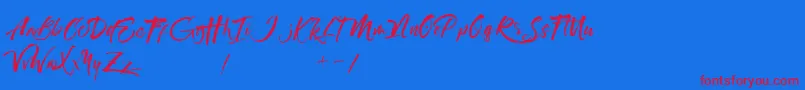 Maximaz-Schriftart – Rote Schriften auf blauem Hintergrund