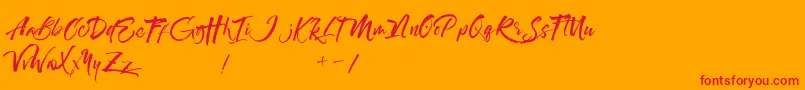 Maximaz-Schriftart – Rote Schriften auf orangefarbenem Hintergrund