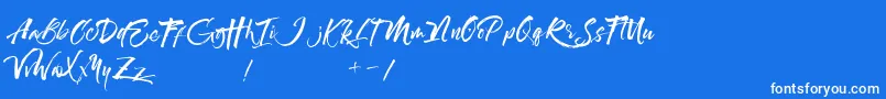 Maximaz-Schriftart – Weiße Schriften auf blauem Hintergrund