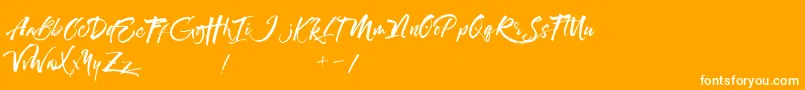 Maximaz-Schriftart – Weiße Schriften auf orangefarbenem Hintergrund