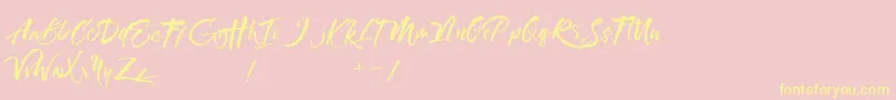 Maximaz-Schriftart – Gelbe Schriften auf rosa Hintergrund