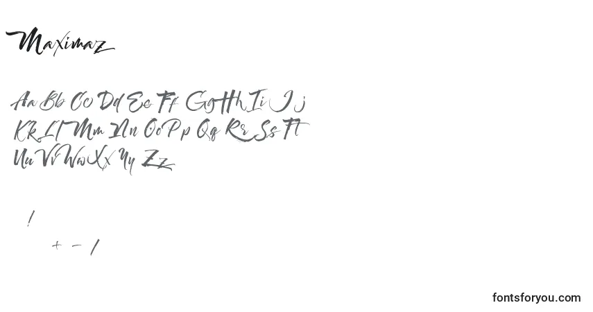Maximaz (133853)-fontti – aakkoset, numerot, erikoismerkit