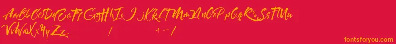 Maximaz Font – Orange Fonts on Red Background