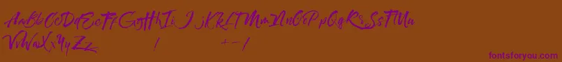 Maximaz-Schriftart – Violette Schriften auf braunem Hintergrund