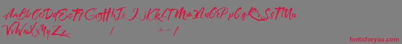 フォントMaximaz – 赤い文字の灰色の背景
