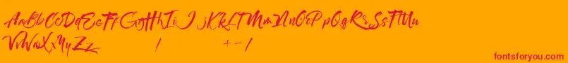 フォントMaximaz – オレンジの背景に赤い文字