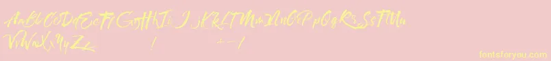Maximaz-Schriftart – Gelbe Schriften auf rosa Hintergrund