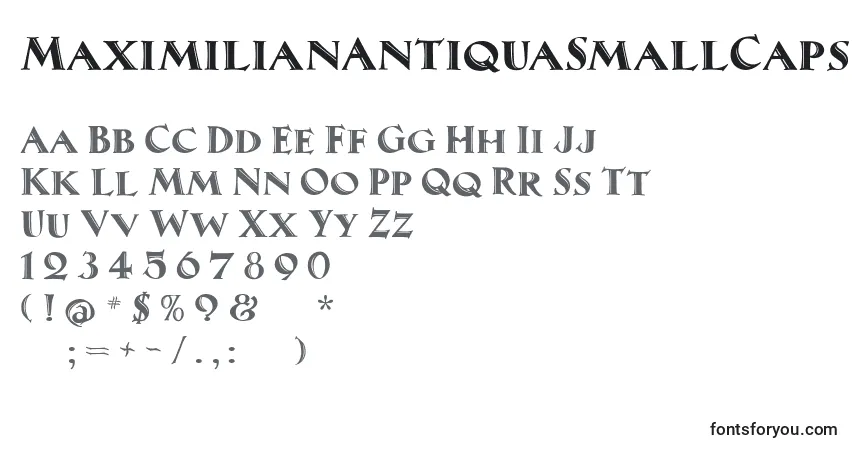 A fonte MaximilianAntiquaSmallCaps – alfabeto, números, caracteres especiais