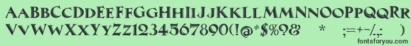 MaximilianAntiquaSmallCaps Font – Black Fonts on Green Background