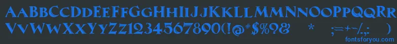 MaximilianAntiquaSmallCaps Font – Blue Fonts on Black Background