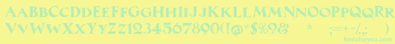 MaximilianAntiquaSmallCaps Font – Green Fonts on Yellow Background