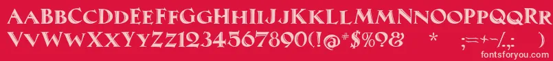 MaximilianAntiquaSmallCaps Font – Pink Fonts on Red Background