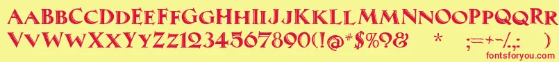 MaximilianAntiquaSmallCaps Font – Red Fonts on Yellow Background