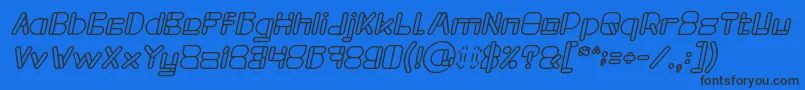 Fonte MAXIMUM KILOMETER Bold Italic – fontes pretas em um fundo azul