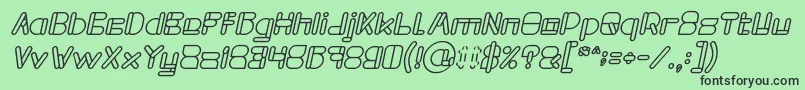 フォントMAXIMUM KILOMETER Bold Italic – 緑の背景に黒い文字