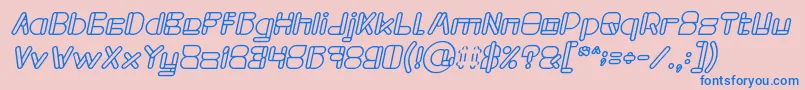Fonte MAXIMUM KILOMETER Bold Italic – fontes azuis em um fundo rosa