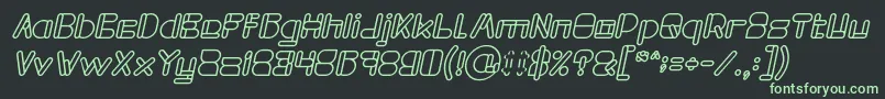 Fonte MAXIMUM KILOMETER Bold Italic – fontes verdes em um fundo preto