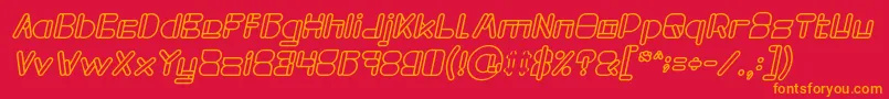 MAXIMUM KILOMETER Bold Italic Font – Orange Fonts on Red Background