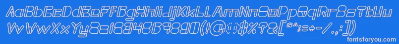 MAXIMUM KILOMETER Bold Italic-Schriftart – Rosa Schriften auf blauem Hintergrund