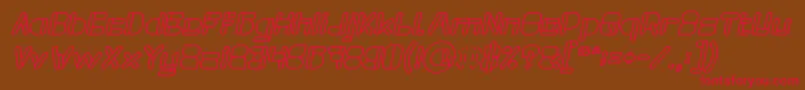 MAXIMUM KILOMETER Bold Italic-fontti – punaiset fontit ruskealla taustalla