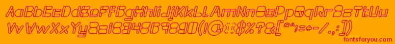 Fonte MAXIMUM KILOMETER Bold Italic – fontes vermelhas em um fundo laranja