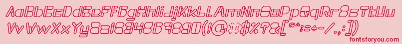MAXIMUM KILOMETER Bold Italic-Schriftart – Rote Schriften auf rosa Hintergrund