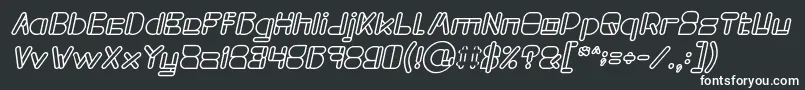 MAXIMUM KILOMETER Bold Italic-fontti – valkoiset fontit mustalla taustalla