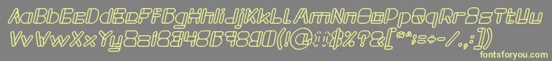 Шрифт MAXIMUM KILOMETER Bold Italic – жёлтые шрифты на сером фоне