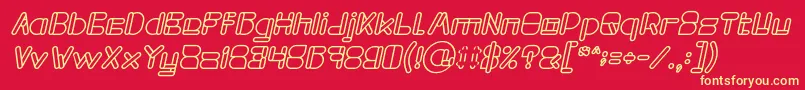 Czcionka MAXIMUM KILOMETER Bold Italic – żółte czcionki na czerwonym tle