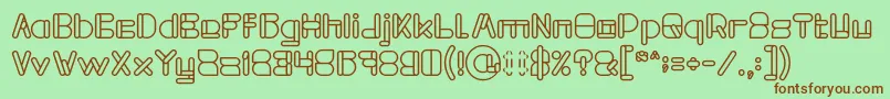 フォントMAXIMUM KILOMETER Bold – 緑の背景に茶色のフォント