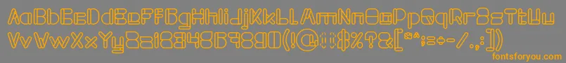 フォントMAXIMUM KILOMETER Bold – オレンジの文字は灰色の背景にあります。