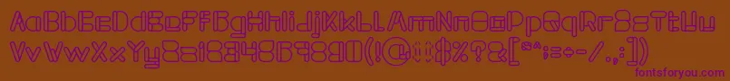 MAXIMUM KILOMETER Bold-Schriftart – Violette Schriften auf braunem Hintergrund