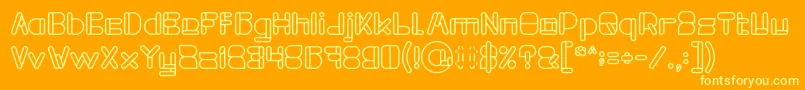 MAXIMUM KILOMETER Bold-fontti – keltaiset fontit oranssilla taustalla