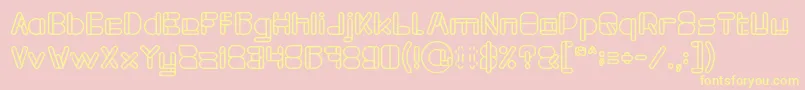 MAXIMUM KILOMETER Bold-Schriftart – Gelbe Schriften auf rosa Hintergrund