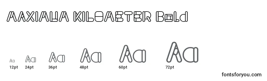 Размеры шрифта MAXIMUM KILOMETER Bold
