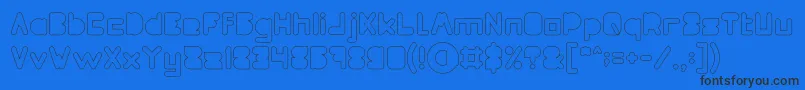 Czcionka MAXIMUM KILOMETER Filled Hollow – czarne czcionki na niebieskim tle