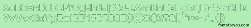 MAXIMUM KILOMETER Filled Hollow Font – Black Fonts on Green Background