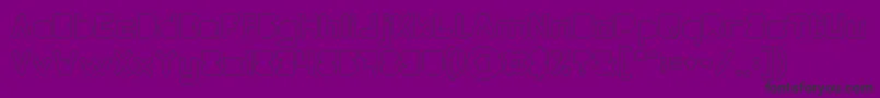 MAXIMUM KILOMETER Filled Hollow-Schriftart – Schwarze Schriften auf violettem Hintergrund