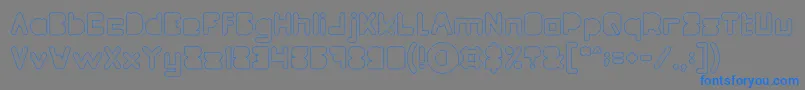 MAXIMUM KILOMETER Filled Hollow Font – Blue Fonts on Gray Background