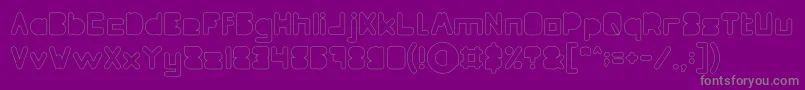 MAXIMUM KILOMETER Filled Hollow Font – Gray Fonts on Purple Background