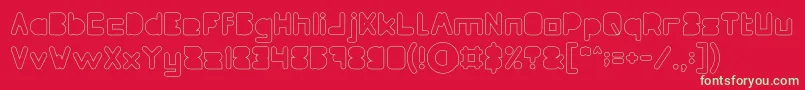 MAXIMUM KILOMETER Filled Hollow Font – Green Fonts on Red Background