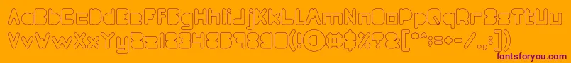 MAXIMUM KILOMETER Filled Hollow Font – Purple Fonts on Orange Background