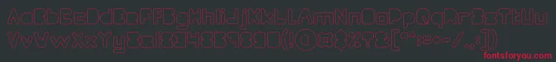 MAXIMUM KILOMETER Filled Hollow Font – Red Fonts on Black Background