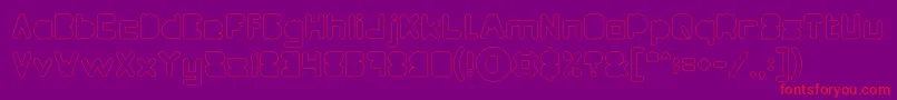 MAXIMUM KILOMETER Filled Hollow Font – Red Fonts on Purple Background