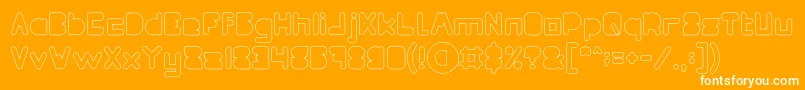 MAXIMUM KILOMETER Filled Hollow Font – White Fonts on Orange Background